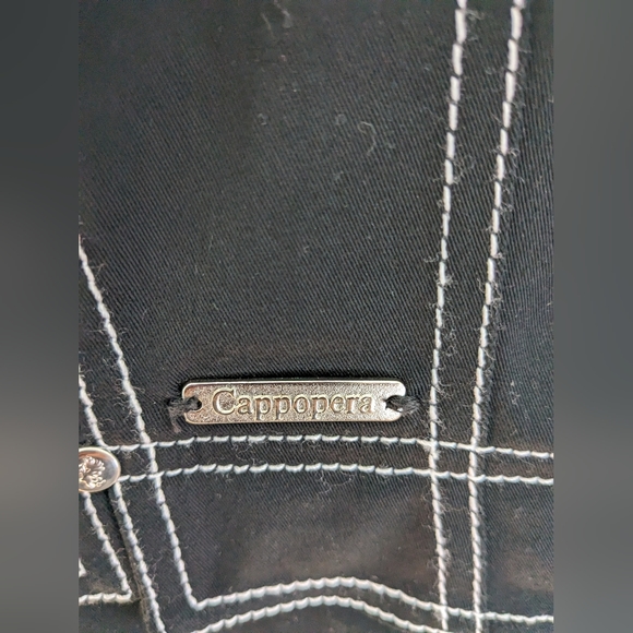 Cappopera Jeans Stitched Black Jacket Metallic Patter Size S - Picture 7 of 9
